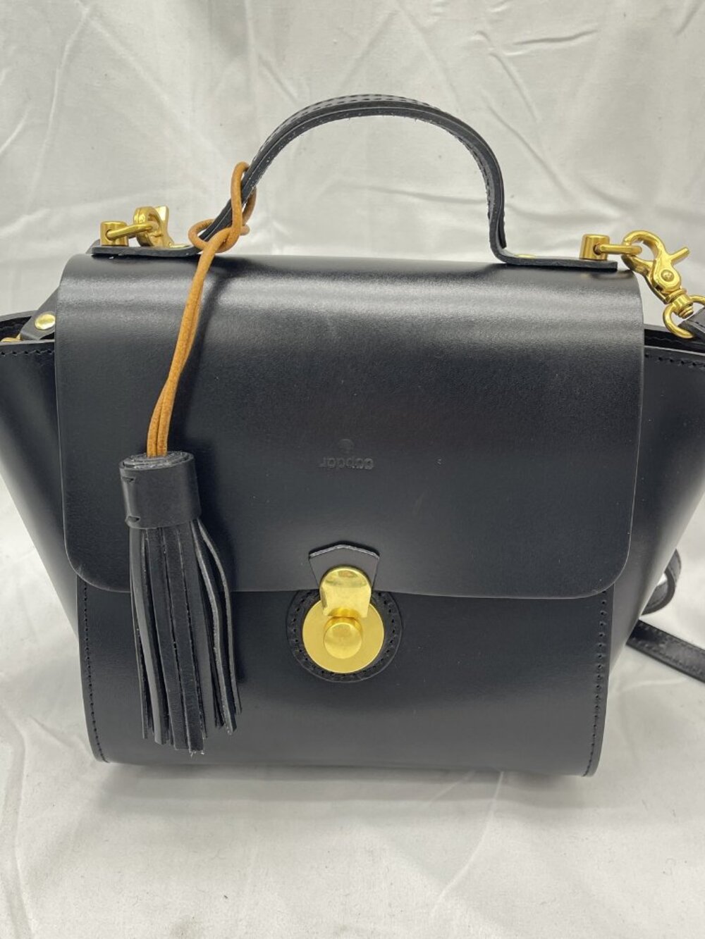Uppdoo Womens Vive 2.0 Classic Top Handle Satchel Bag Leather Black